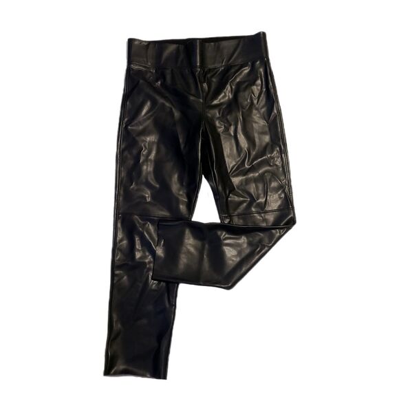 David Lerner NWOT Black Vegan Leather Hi-Rise Skinny Ankle Pants, Size L (12-14) - Picture 4 of 8